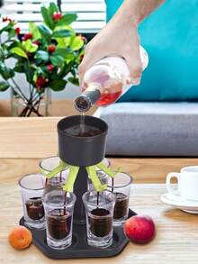 1 pieza Dispensador de bebidas multiusos con 4 grifos ajustables para fiestas, sidra, cócteles y regalos navideños - Multicolor - Ver 7