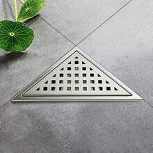AZOS Drenaje de Piso, Desage de Piso Empotrado de azulejo Cepillado Desage de desage de bao de Acero Inoxidable 304, tringulo (165 x 233 mm) - plata cepillada 3 - Ver 5