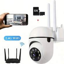 1pc Cámara de Segurida d Inalámbrica para Exteriores - Video 1080P Full HD, WiFi 2.4G, Visión Nocturna Infrarroja, Deteción de Movimiento y Alertas de Audio, Comunicación Bidireccional, Monitoreo Remoto por App para Hogar y Negocios, Diseño Brillante y Elegante, Video de Alta Calidad - Blanco - Ver 8