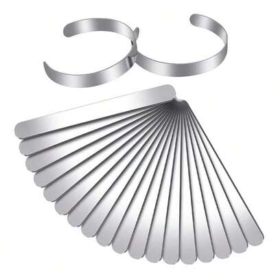 18 piezas de brazalete en blanco de acero inoxidable, brazalete en blanco DIY, molde de brazalete en blanco de 3/8 x 6 pulgadas para hacer joyas de regalo artesanales