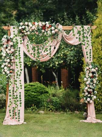 4/24 Pcs Artificial Ivy Vines With Leaves, Greenery Wreath & Hanging Backdrop For Home Garden Wall Wedding Party Valentine's Day Spring Indoor Outdoor Decor