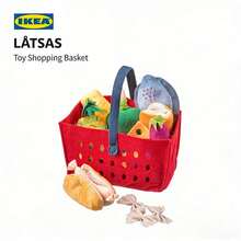 IKEA ÅTSAS Lessard Toy Shopping Basket Set, 12 Realistic Food Items, Suitable For Ages 3+, CE Certified. Perfect For Supermarket Shopping Role-Playing, Parent-Child Interaction, And Developing Children's Cognitive And Social Skills. - Multicolor - View 5