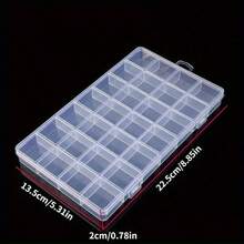 1pc 24-Compartment Transparent Plastic Storage Box With Lid