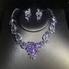 A Women's Jewelry Set, Including A Necklace And Earrings, Set With Rhinestones. Stylish, Elegant, And Luxurious, Suitable For Brides, Weddings, Banquets, Parties, And Formal Occasions. - Jewelry Set - View 1