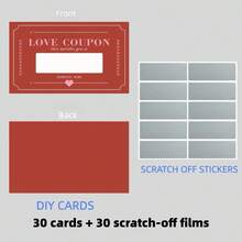 30-Piece Set Creative DIY Scratch-Off Cards & Stickers – Surprise Gift Cards Ideal For Birthday Presents Anniversary Surprises Valentine's Romantic Moments Couple Daily Interaction Party Favors To Add Sweetness To Special Occasions & Create Heartwarming Surprises For Loved Ones - Multicolor - View 4