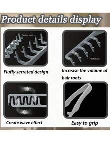 3pcs/Set Men's Salon Hairstyling Brush Set - Texture Oil Wide-Tooth Comb, Pompadour Texture Brush, Volumizing Double-Tooth Comb, Plastic Root Lifting Hair Clip Brush Combo