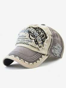 1顶老虎刺绣涤纶休闲街头风棒球帽，防风防紫外线，可调节男女通用时尚帽，适合秋冬季佩戴 - A - 查看 4