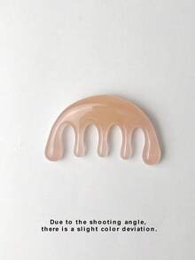 1pc Resin Massage Comb, Portable & Practical 5-Tooth Head Acupressure Massage Comb, Beauty Tool, Neck Gua Sha Massage Comb - Pink - View 10