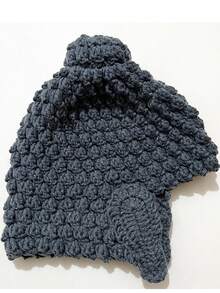 1pc Unisex Handmade Crochet Buddha Costume Funny Hat, Warm Knitted Beanie Earmuffs For Autumn/Winter, Novelty Party - Multicolor - View 3