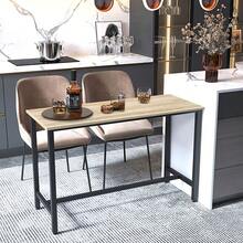 [100cm High]Rustic Brown Industrial Style Bar Table | Steel Frame Construction | Anti-Slip Leg Pads | Multi-Function Breakfast Bar/Kitchen Table - Walnut Brown - View 4