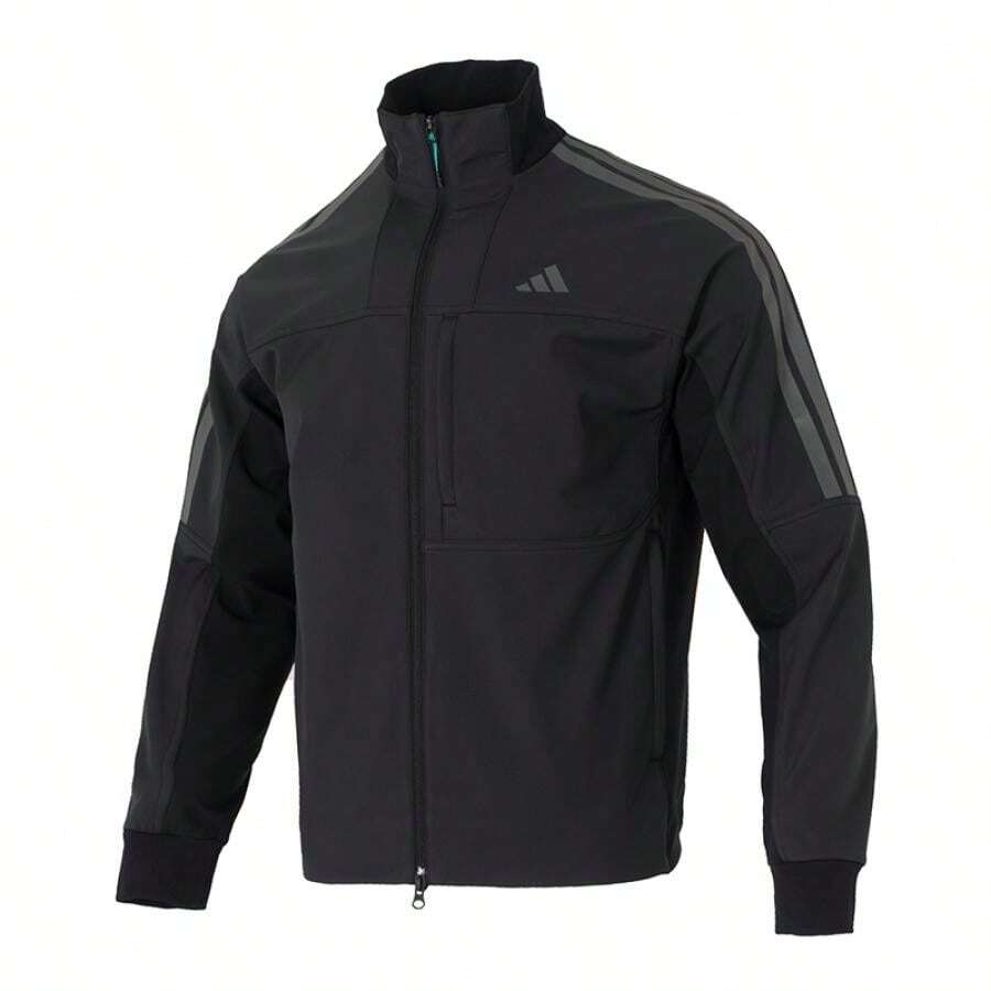Adidas 男士夹克/外套 TH SOFTSHELL J2,简约舒适休闲户外运动夹克 KR0932 - 黑色 - 查看 1
