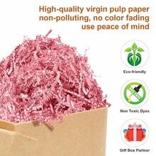 Shredded Paper For Gift Baskets, 1/2LB (8 Oz) Crinkle Paper Filler, Pink Mother's Gifts Day Baskets Grass, Crinkle Cut Papers Shred For Birthdays, Weddings,Boxes Bags, Basket Filler ,Anniverss,Gift Wrapping,Pink - Pink - 查看 4