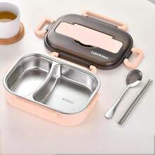 1个不锈钢午餐盒，保温便携午餐盒，带2/4个隔层，配有汤碗和餐具，适合学生、上班族、学校、露营、野餐和家庭使用。 - 彩色 - 查看 18