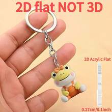 A cute frog keychain -2D acrylic cartoon frog, wearing workwear, perfect for car keys, backpacks, Thanksgiving gifts - Multicolor - Ver 5
