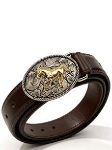 1件新款西部复古风腰带 - 女士马术风格新款腰带 - 西部乡村摇滚风格，可搭配牛仔裤 - 彩色 - 查看 7