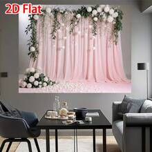 2D Flat Integrated Type, 2D Flat Banner Fashionable Wedding Background Decoration Vertical Banner, Studio Prop Background, Theme Party Decoration, Banner Decoration, Wall Decoration Prop Celebration Banner - 1PCS - View 6
