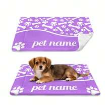 Personalized Pet Insulating Mat With Your Own Pet's Name.This Thick, Cozy Pet Flannel Insulating Mat With Paw Prints Provides Warmth And Comfort, Making It Perfect For Cats And Small Dogs To Relax On. It's Portable And Ideal For Creating A Snug Spot For Your Pet. Perfect Gift For Any Pet Owner, Flexible & Easy To Store & Portable, Gift For Best Friends Mom, Dad, Daughter, Son, Family, Girlfriend, Boyfriend, And Other Pet Lover - Multicolor - View 9