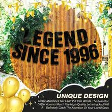 1套黑色亮片 Legend Born In 2010/2008/1996/1986 生日派對 DIY 字母橫幅，亮片數字 16th/18th/30th/40th 週年派對裝飾，Vintage Legend Since Year 男士復古里程碑生日派對橫幅標誌花環 - 彩色 - 查看 6