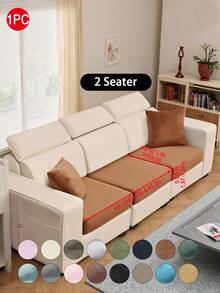 1 pieza Funda de cojín de sofá de peluche de zorro plateado gris oscuro, minimalista clásica, funda protectora decorativa a prueba de polvo de unicolor y elástica, adecuada para hotel, dormitorio, decoración de sala de estar, decoración de habitación, negro, gris claro, caqui, decoración de otoño, decoración de habitación, vuelta al colegio, útiles escolares