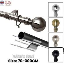 Premium Plain Adjustable Curtain Rod - 70x120cm Extendable 60mm Classic Finial Easy DIY Install Rod - LAMP DESIGN ANTIQUE BRASS - View 4