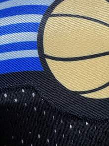 男士篮球服 77 黑色刺绣缝制篮球衫，无袖背心休闲运动衫