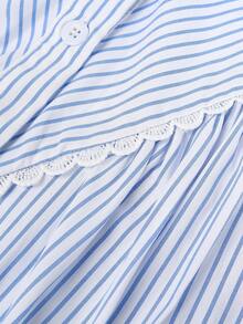 ii Women's Casual Stylish Striped Long Sleeve Shirt Spring - Blue - View 11