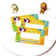 Quixorblex 100 piezas Tarjetas de raspar con diseño de loro DIY, tarjetas en blanco para mensajes manuscritos, recompensas portátiles para el aula, juegos de sorteo, suministros para fiestas y escuelas - Multicolor - Ver 11