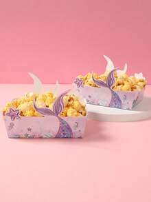 12 pezzi Piatti di carta monouso a tema sirena, adatti per decorazioni di feste a tema sirena, decorazioni per il 1° compleanno, festa di nascità, luna di miele, festa per la rivelazione del sesso, campeggio, decorazioni estive - Sirena - Visualizzare 4