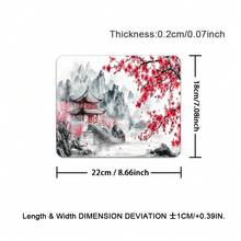 1 件装大号桌面垫，饰有山水梅花美景，多种尺寸可选；加长型游戏鼠标垫，底部防滑，边缘缝合，适用于电脑、办公、键盘、笔记本电脑。 - 豐富多彩的 - 查看 16