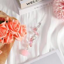 Aesthetic Y2K Phone Charm Cute Cell Phone Charms Star Heart Straps Accessories Keychain Lanyard Women - 粉色 - 查看 7