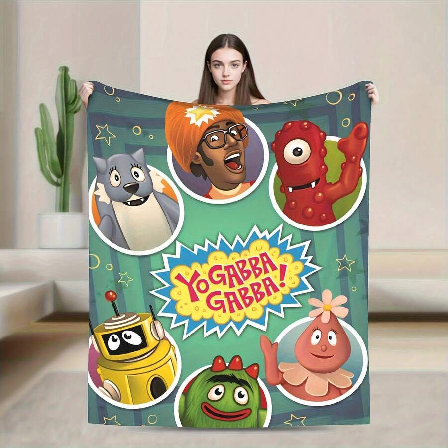 Er Soft Blanket Travel Cute Christmas Throw Blanket Yo Gabba Gabba Aseo Flannel Bedspread For Home Decor Sofa Bed Cover - 款式2 - 查看 1
