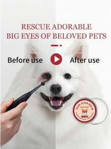 YEGBONG 1盎司宠物泪痕预防膏，附赠专业刷子，天然犬猫眼部护理，温和清洁，有效且不刺激 - 杏色 - 查看 6