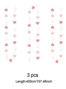 6 piezas Decoraciones de fiesta en color oro rosa, guirnalda con forma de corazón de color rosa claro, serpentinas de papel rosa pálido, adecuado para el Día de San Valentín, despedida de soltera, cumpleaños, aniversario, baby shower, compromiso, boda, suministros para fiestas