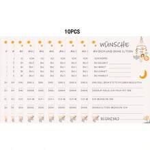 10张性别揭晓婴儿派对游戏卡片，德语版