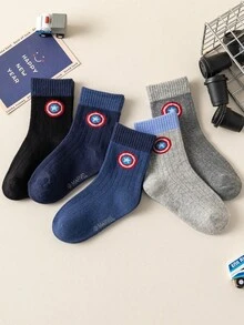 Marvel 5双装儿童超级英雄卡通中筒袜，男女童均适用，春秋季