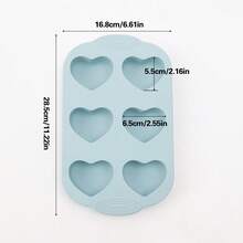 1pc 6-Cavity Heart Shaped Silicone Cake Mold, DIY Baking Mousse Chocolate Silicone Mold For Valentine's Day, Easy To Clean, Heat Resistant, Non-Stick, Suitable For Birthday Party, Mother's Day, Wedding And Holiday Celebration, Multi-Flavor DIY Cake Tool - Multicolor - View 11
