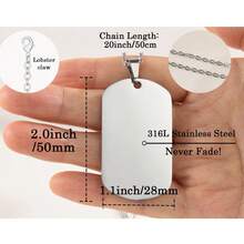 Dây chuyền thẻ bài quân đội bằng thép không gỉ tùy chỉnh, dây chuyền thẻ nhận dạng quân đội kỷ niệm, có thể khắc chữ, thích hợp làm quà tặng cho bạn trai, dây chuyền mặt dây chuyền khắc chữ cá nhân hóa, có thể tùy chỉnh khắc chữ, dây chuyền mặt dây chuyền hình vuông, thích hợp cho người đam mê, Ngày của Mẹ, Ngày của Cha, thời trang bạc, thời trang mùa thu, cổ điển, tối giản. - Bạc - Xem 9