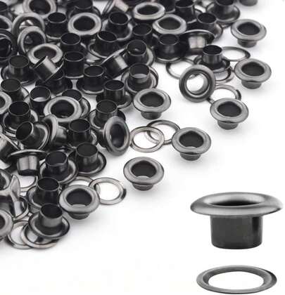 200Sets 3/16 Inch Eyelets And Grommets, Metal Eyelets Grommet Kit With Washers Backing Eyele For Fabric Clothing Tarps Leather Bag Shoes Eyelets Curtains Hats Tents Repair And Decoration (Black)