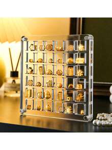 1 pieza Caja de almacenamiento de acrílico transparente de 36 ranuras, estuche de exhibición de especímenes de piedras de playa en miniatura, caja de colección de insectos, organizador de mujeres, esencial de viaje, almacenamiento para dormitorio universitario, caja de almacenamiento de conchas, caja de almacenamiento de arte, caja de exhibición de escritorio, caja de almacenamiento de joyas, organizador de almacenamiento de joyas - Multicolor - Ver 6