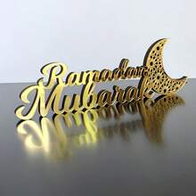 1pc Gold Acrylic 3D Letter Tabletop Decor, Holiday Home Decoration - Multicolor - View 7