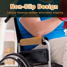 Wheelchair Armrest Pads, 2PCS Sheepskin Fleece Wheelchair Armrest Covers, Non Slip Arm Rest Cover Cushion Pad Wheelchairs Pink - Brown - View 4