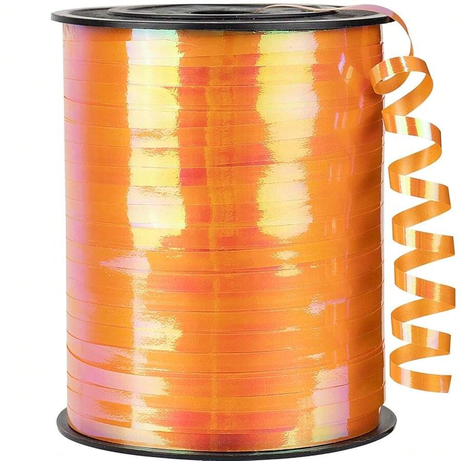 500 Yards Iridescent Orange Curling Ribbon For Gift Wrapping, 1/5 Inch Balloon Ribbon String For Florist Flower, Crafts, Wreaths, Halloween, Birthday Party, Wedding - IridescentOrange - View 1