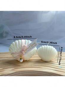 Shell Shaped Scented Candle Gift Set - Includes Candle And Pink Ribbon Tag, Suitable For Weddings, Bridal Showers, Beach Parties, Wedding Decor And Luxury Gifts, Boho Beach Style Soy Wax Fragrance Home Decor, 1pc/3pcs/10pcs - White - View 11