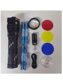 多功能户外应急手电筒：30个可拆卸发光片，7种照明模式，Type-C正反充电，USB移动电源功能 - 彩色 - 查看 14