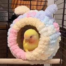 Bird Nest Warmth Parrot Nest Winter Bird Nest Thick Cotton Fleece Flannel Bird Cage Hanging Breeding Nest Small Pet Keep Warm - Multicolor - View 3