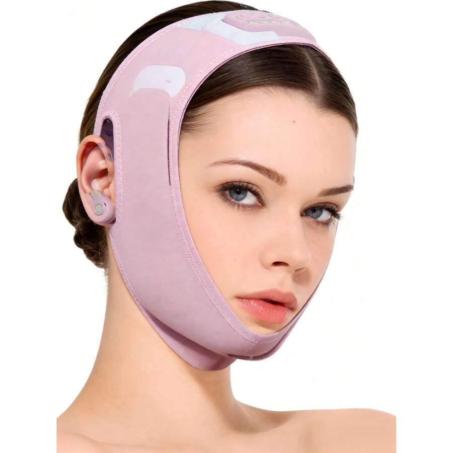 Chinstrap For Sleeping, V-Line Lifting Chinstrap, V-Line Mask, Reusable Face Strap, Chin Up Patch, V-Shaped Belt, Shaped Face Mask For Sagging - Màu tím - Xem 1