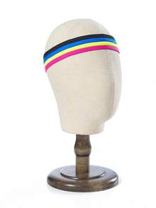 1条纯色休闲ABS塑料发带，四季皆宜女士吸汗发带休闲头巾时尚发饰优雅头巾 - 1件裝 - 查看 6