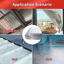 Aiglille Reflectix - Aislamiento térmico, 60.96 cm de ancho x 499.87 cm de largo, doble burbuja con aislamiento térmico para ventanas de RV, aislamiento de ventana para calor de verano