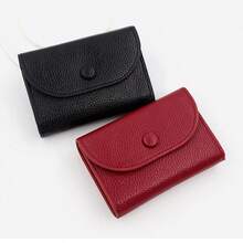 Fashionable Minimalist Large Capacity Card Holder Wallet, Soft & Compact Snap Button Coin Purse
