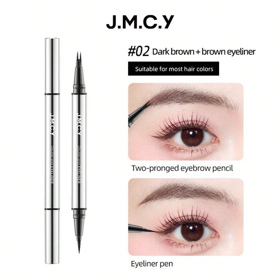 J.M.C.Y 防水、防汗、持久眉笔，打造自然野性眉形，兼具眼线和发际线功能 - DARK BROWN (EYEBROW PENCIL)+ BROWN (EYELINER) - 查看 1